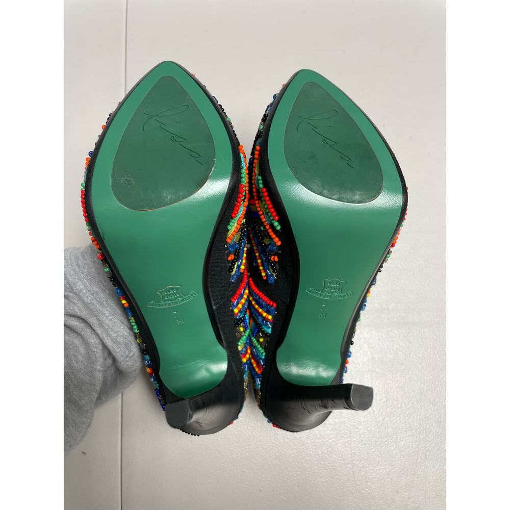 LISA FOR DONALD J. PLINER Alexis Beaded Platform Pump Size 7 Multicolor Slip-On - Picture 6 of 12